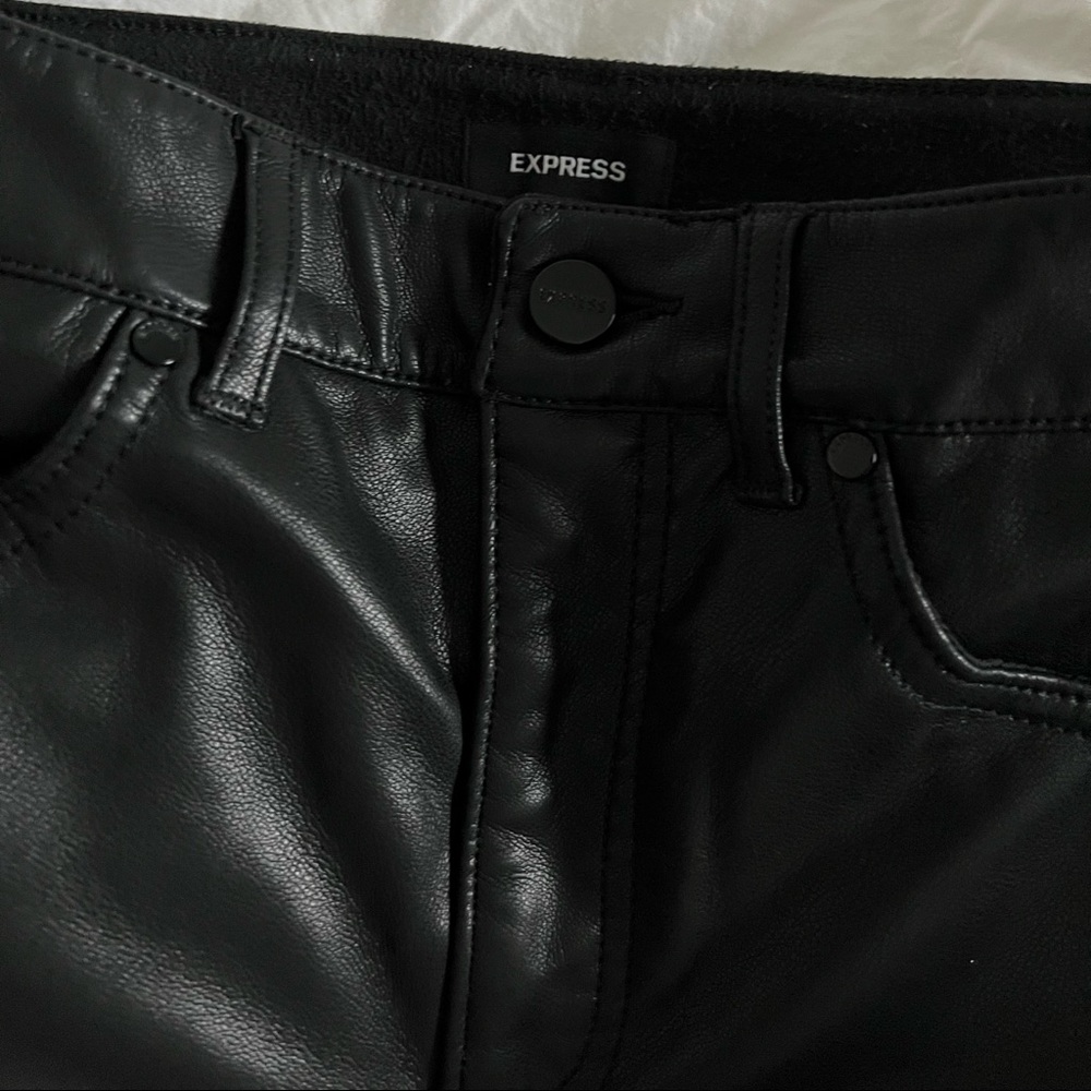 Express Black Leather Skinny Pants